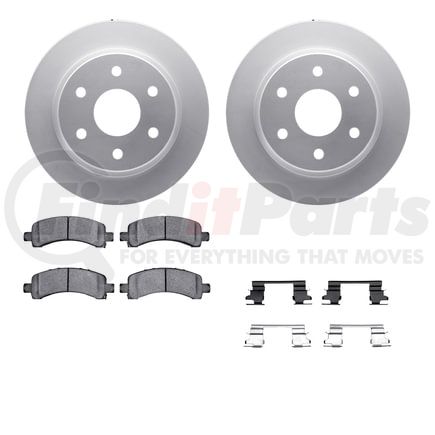 Dynamic Friction Company 4512-48117 GEOSPEC Coated Rotors with 5000 Brake Pads - Ceramic and Hardware