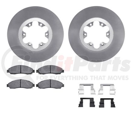 Dynamic Friction Company 4512-48125 GEOSPEC Coated Rotors with 5000 Brake Pads - Ceramic and Hardware