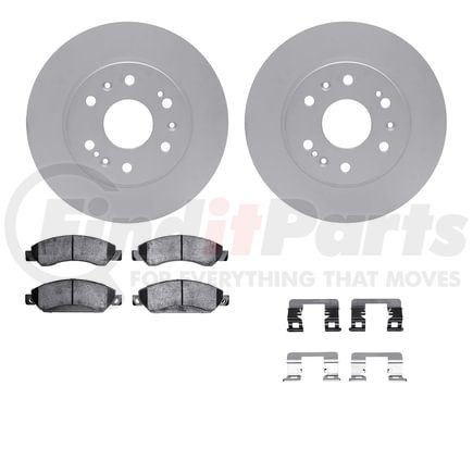 Dynamic Friction Company 4512-48126 GEOSPEC Coated Rotors with 5000 Brake Pads - Ceramic and Hardware