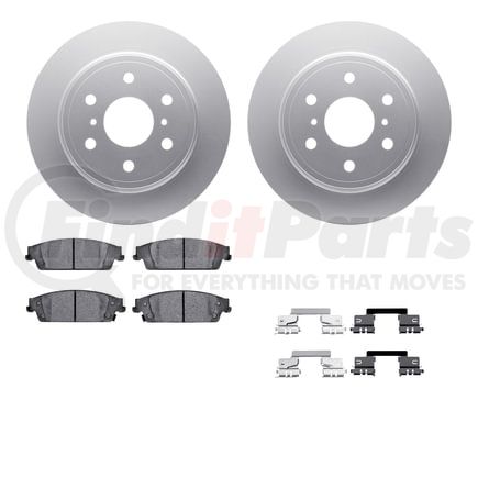 Dynamic Friction Company 4512-48134 GEOSPEC Coated Rotors with 5000 Brake Pads - Ceramic and Hardware