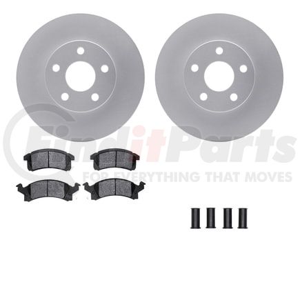 Dynamic Friction Company 4512-52021 GEOSPEC Coated Rotors with 5000 Brake Pads - Ceramic and Hardware