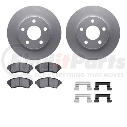Dynamic Friction Company 4512-52025 GEOSPEC Coated Rotors with 5000 Brake Pads - Ceramic and Hardware