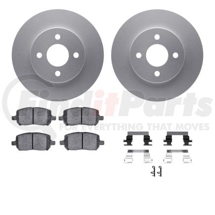 Dynamic Friction Company 4512-53012 GEOSPEC Coated Rotors with 5000 Brake Pads - Ceramic and Hardware