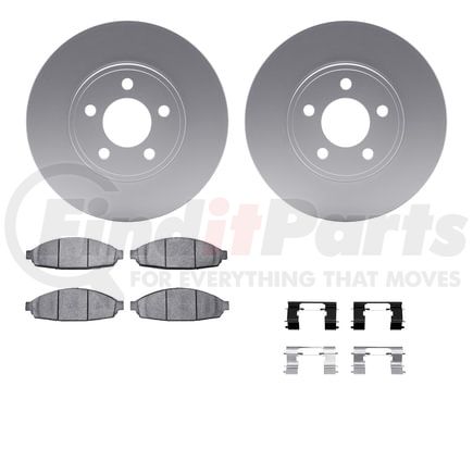 Dynamic Friction Company 4512-56015 GEOSPEC Coated Rotors with 5000 Brake Pads - Ceramic and Hardware