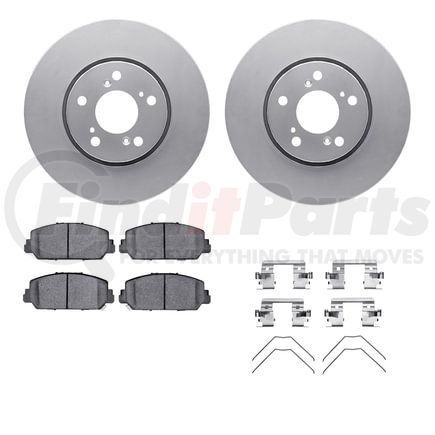 Dynamic Friction Company 4512-58040 GEOSPEC Coated Rotors with 5000 Brake Pads - Ceramic and Hardware