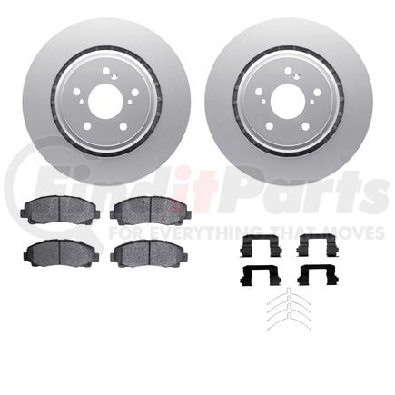 Dynamic Friction Company 4512-58041 GEOSPEC Coated Rotors with 5000 Brake Pads - Ceramic and Hardware