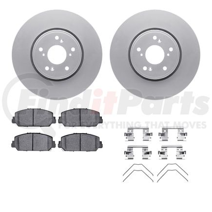 Dynamic Friction Company 4512-58044 GEOSPEC Coated Rotors with 5000 Brake Pads - Ceramic and Hardware