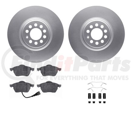 Dynamic Friction Company 4512-74107 GEOSPEC Coated Rotors with 5000 Brake Pads - Ceramic and Hardware
