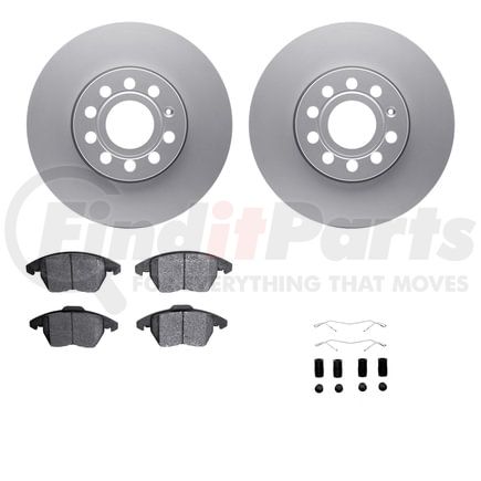 Dynamic Friction Company 4512-74116 GEOSPEC Coated Rotors with 5000 Brake Pads - Ceramic and Hardware
