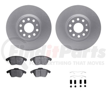 Dynamic Friction Company 4512-74148 GEOSPEC Coated Rotors with 5000 Brake Pads - Ceramic and Hardware