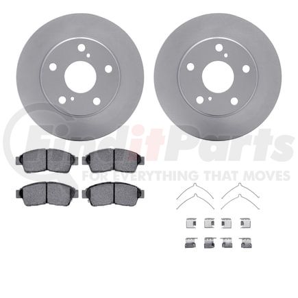 Dynamic Friction Company 4512-76096 GEOSPEC Coated Rotors with 5000 Brake Pads - Ceramic and Hardware