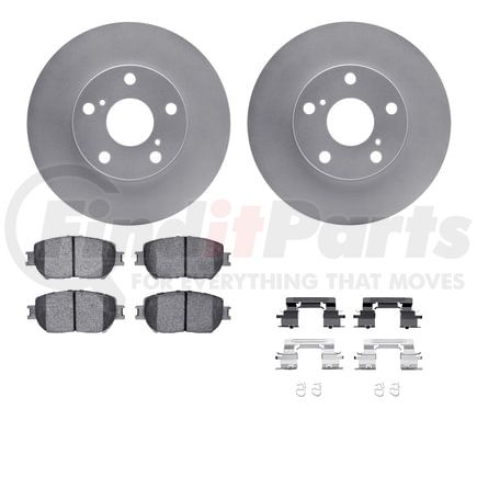 Dynamic Friction Company 4512-76100 GEOSPEC Coated Rotors with 5000 Brake Pads - Ceramic and Hardware