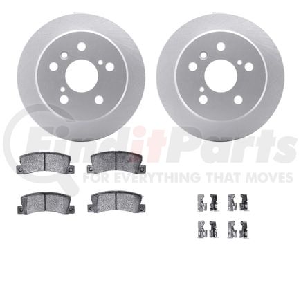 Dynamic Friction Company 4512-76104 GEOSPEC Coated Rotors with 5000 Brake Pads - Ceramic and Hardware