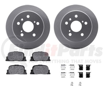 Dynamic Friction Company 4512-76107 GEOSPEC Coated Rotors with 5000 Brake Pads - Ceramic and Hardware