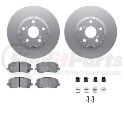 Dynamic Friction Company 4512-76109 GEOSPEC Coated Rotors with 5000 Brake Pads - Ceramic and Hardware