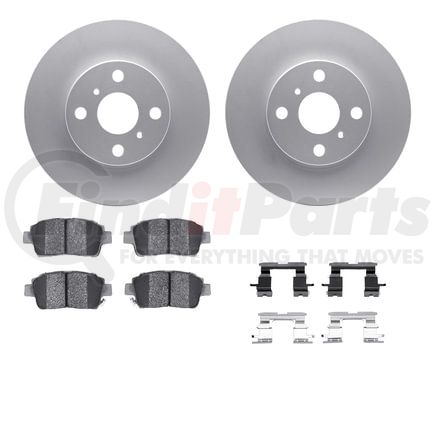Dynamic Friction Company 4512-76122 GEOSPEC Coated Rotors with 5000 Brake Pads - Ceramic and Hardware