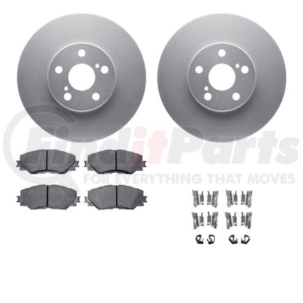Dynamic Friction Company 4512-76141 GEOSPEC Coated Rotors with 5000 Brake Pads - Ceramic and Hardware