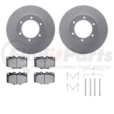 Dynamic Friction Company 4512-76157 GEOSPEC Coated Rotors with 5000 Brake Pads - Ceramic and Hardware