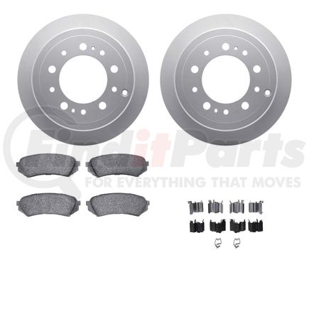 Dynamic Friction Company 4512-76160 GEOSPEC Coated Rotors with 5000 Brake Pads - Ceramic and Hardware