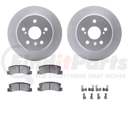 Dynamic Friction Company 4512-76161 GEOSPEC Coated Rotors with 5000 Brake Pads - Ceramic and Hardware