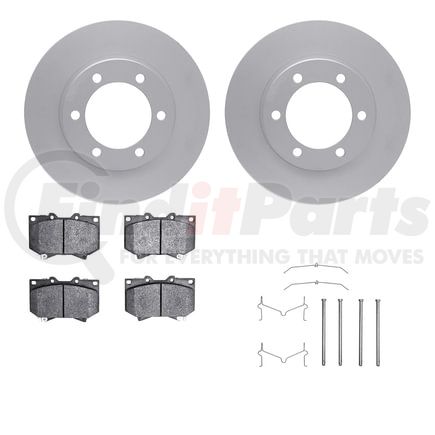 Dynamic Friction Company 4512-76168 GEOSPEC Coated Rotors with 5000 Brake Pads - Ceramic and Hardware
