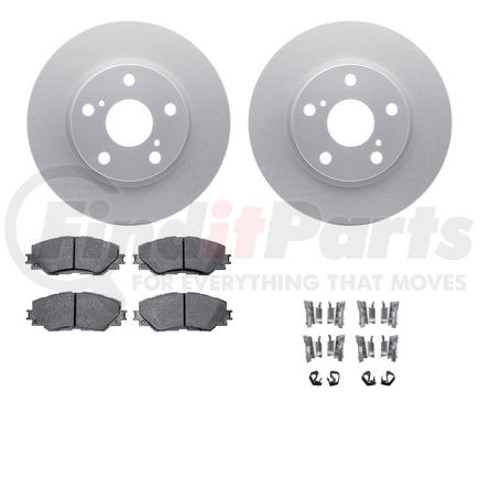 Dynamic Friction Company 4512-76180 GEOSPEC Coated Rotors with 5000 Brake Pads - Ceramic and Hardware