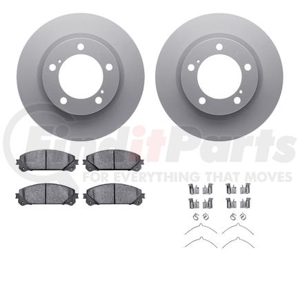 Dynamic Friction Company 4512-76184 GEOSPEC Coated Rotors with 5000 Brake Pads - Ceramic and Hardware