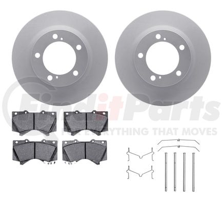 Dynamic Friction Company 4512-76186 GEOSPEC Coated Rotors with 5000 Brake Pads - Ceramic and Hardware