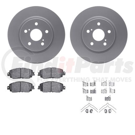 Dynamic Friction Company 4512-76194 GEOSPEC Coated Rotors with 5000 Brake Pads - Ceramic and Hardware