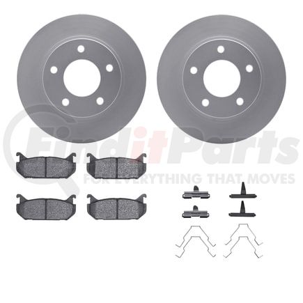 Dynamic Friction Company 4512-80055 GEOSPEC Coated Rotors with 5000 Brake Pads - Ceramic and Hardware