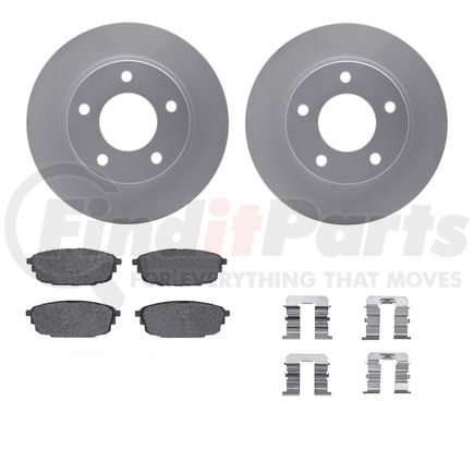 Dynamic Friction Company 4512-80056 GEOSPEC Coated Rotors with 5000 Brake Pads - Ceramic and Hardware