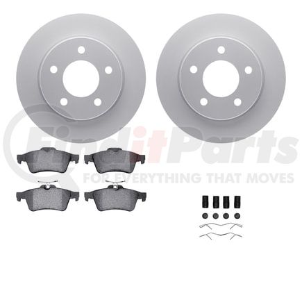 Dynamic Friction Company 4512-80062 GEOSPEC Coated Rotors with 5000 Brake Pads - Ceramic and Hardware