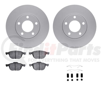 Dynamic Friction Company 4512-80067 GEOSPEC Coated Rotors with 5000 Brake Pads - Ceramic and Hardware