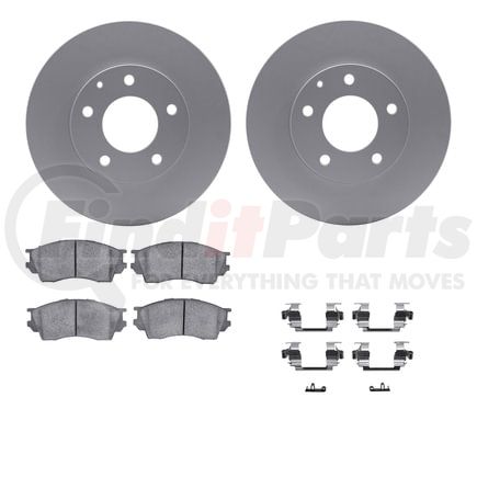 Dynamic Friction Company 4512-80085 GEOSPEC Coated Rotors with 5000 Brake Pads - Ceramic and Hardware