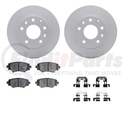Dynamic Friction Company 4512-80111 GEOSPEC Coated Rotors with 5000 Brake Pads - Ceramic and Hardware