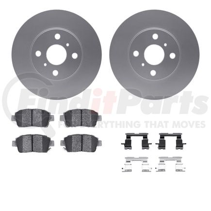 Dynamic Friction Company 4512-91008 GEOSPEC Coated Rotors with 5000 Brake Pads - Ceramic and Hardware