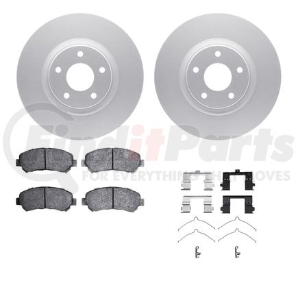 Dynamic Friction Company 4512-67114 GEOSPEC Coated Rotors with 5000 Brake Pads - Ceramic and Hardware