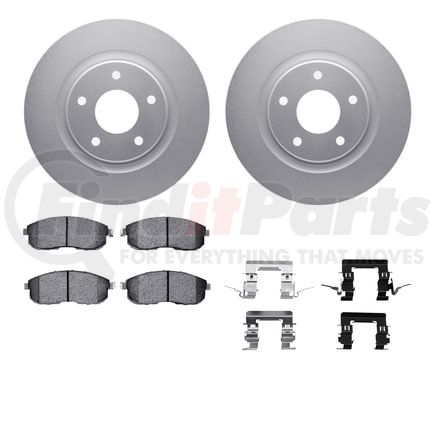 Dynamic Friction Company 4512-67145 GEOSPEC Coated Rotors with 5000 Brake Pads - Ceramic and Hardware