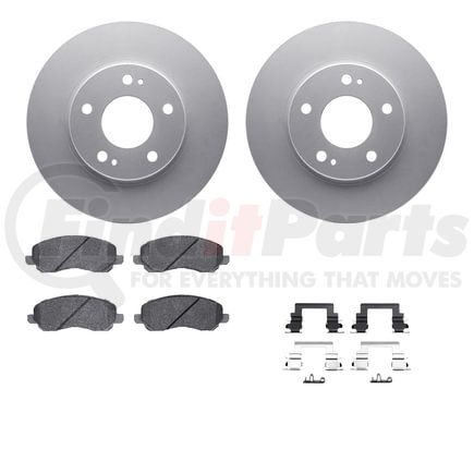 Dynamic Friction Company 4512-72061 GEOSPEC Coated Rotors with 5000 Brake Pads - Ceramic and Hardware
