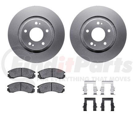 Dynamic Friction Company 4512-72081 GEOSPEC Coated Rotors with 5000 Brake Pads - Ceramic and Hardware