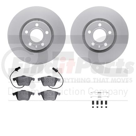 Dynamic Friction Company 4512-73129 GEOSPEC Coated Rotors with 5000 Brake Pads - Ceramic and Hardware