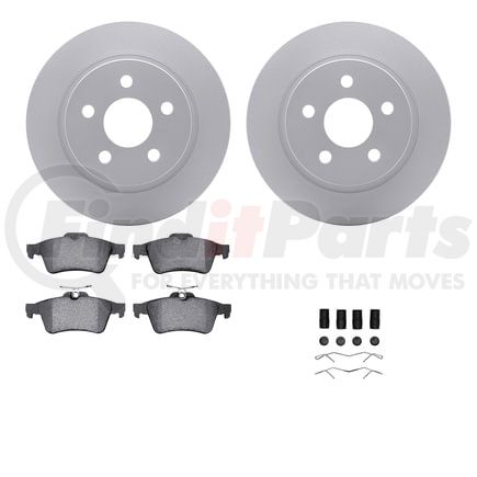 Dynamic Friction Company 4512-99252 GEOSPEC Coated Rotors with 5000 Brake Pads - Ceramic and Hardware