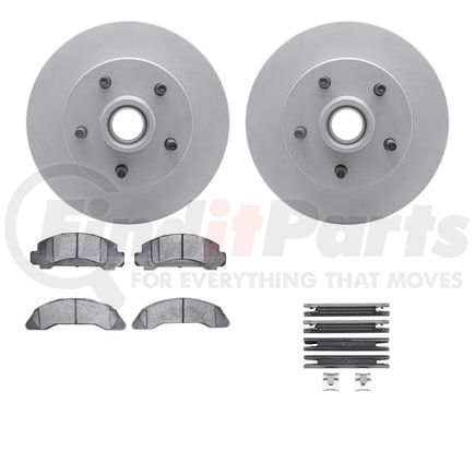 Dynamic Friction Company 4512-99011 GEOSPEC Coated Rotors with 5000 Brake Pads - Ceramic and Hardware