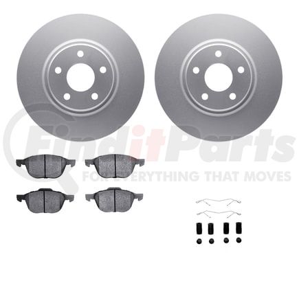 Dynamic Friction Company 4512-99064 GEOSPEC Coated Rotors with 5000 Brake Pads - Ceramic and Hardware
