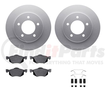 Dynamic Friction Company 4512-99156 GEOSPEC Coated Rotors with 5000 Brake Pads - Ceramic and Hardware