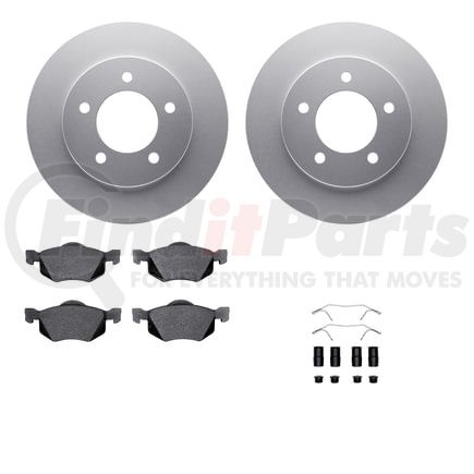 Dynamic Friction Company 4512-99157 GEOSPEC Coated Rotors with 5000 Brake Pads - Ceramic and Hardware