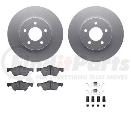 Dynamic Friction Company 4512-99177 GEOSPEC Coated Rotors with 5000 Brake Pads - Ceramic and Hardware