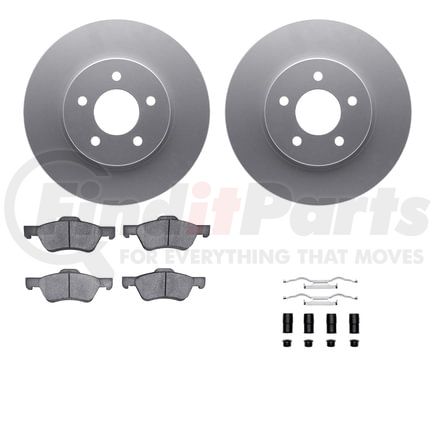 Dynamic Friction Company 4512-99179 GEOSPEC Coated Rotors with 5000 Brake Pads - Ceramic and Hardware