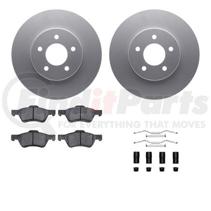 Dynamic Friction Company 4512-99180 GEOSPEC Coated Rotors with 5000 Brake Pads - Ceramic and Hardware