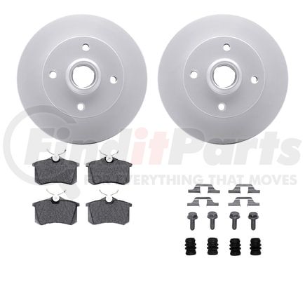 Dynamic Friction Company 4612-74000 Geospec Rotors with 5000 Euro Ceramic Brake Pads includes Hardware